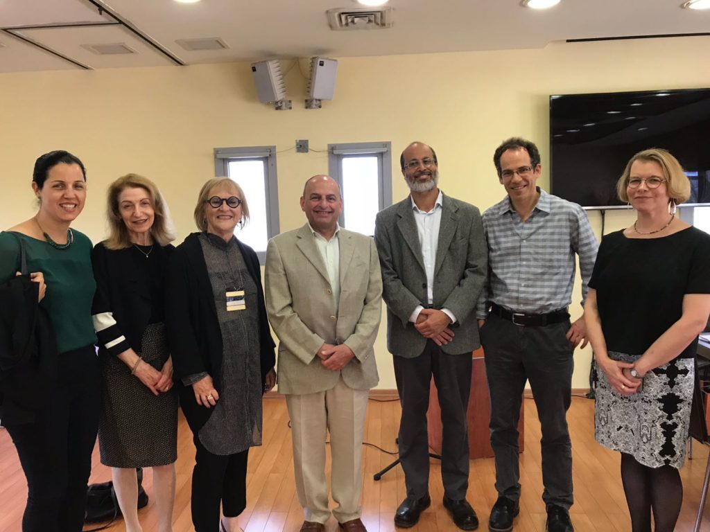 Pictured here from left to right: Dr.Galit Shaul, Mrs Esther Tager, Miri Faust-Rector, Mr Romie Tager QC, the prize recipient, Dikan Oren Perez, and Prof. Ruth Halperin-Kadarri.